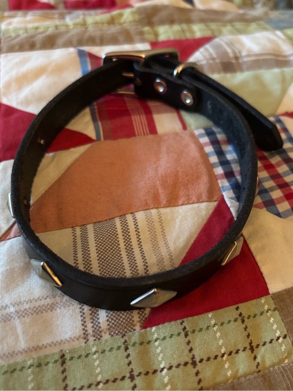 Petco NWOT Black Leather Diamond Studded Dog Collar
